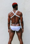 White Rhinestone Harness and Bikini Set